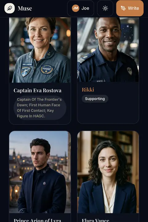 Bring your characters to life screen