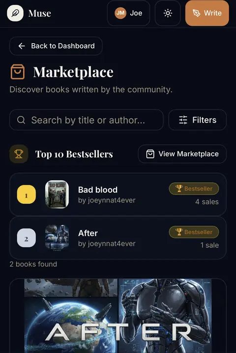 Sell on the Marketplace screen